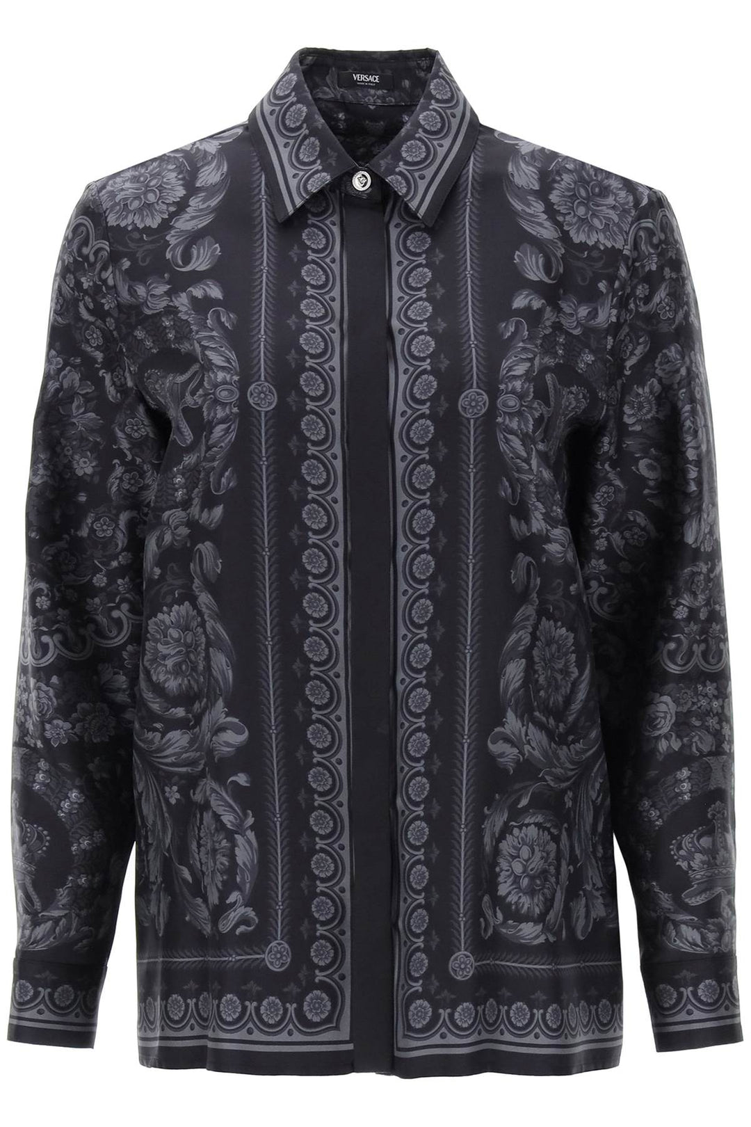 Barocco Shirt In Crepe De Chine - Versace - Women