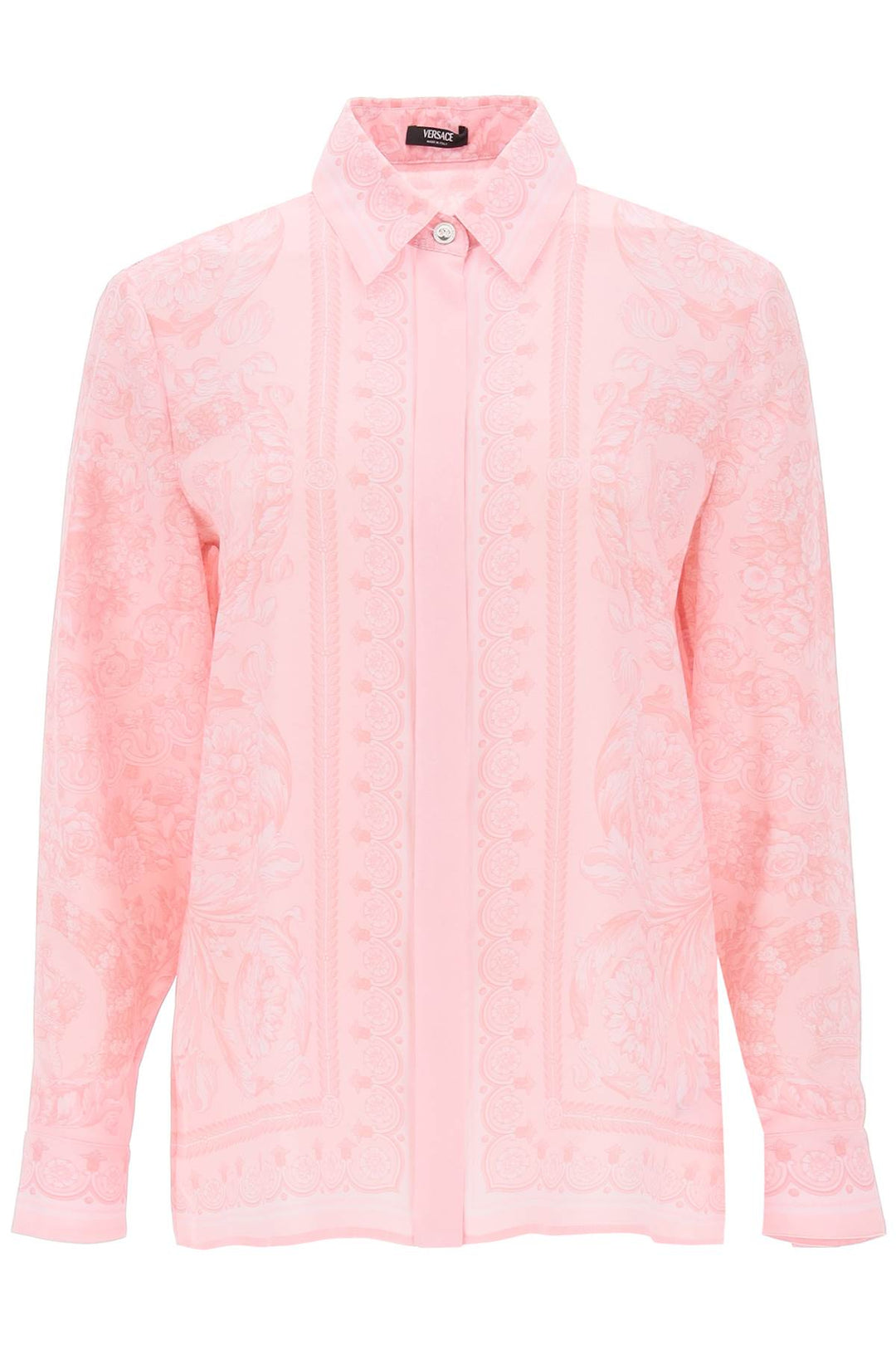 Barocco Shirt In Crepe De Chine - Versace - Women