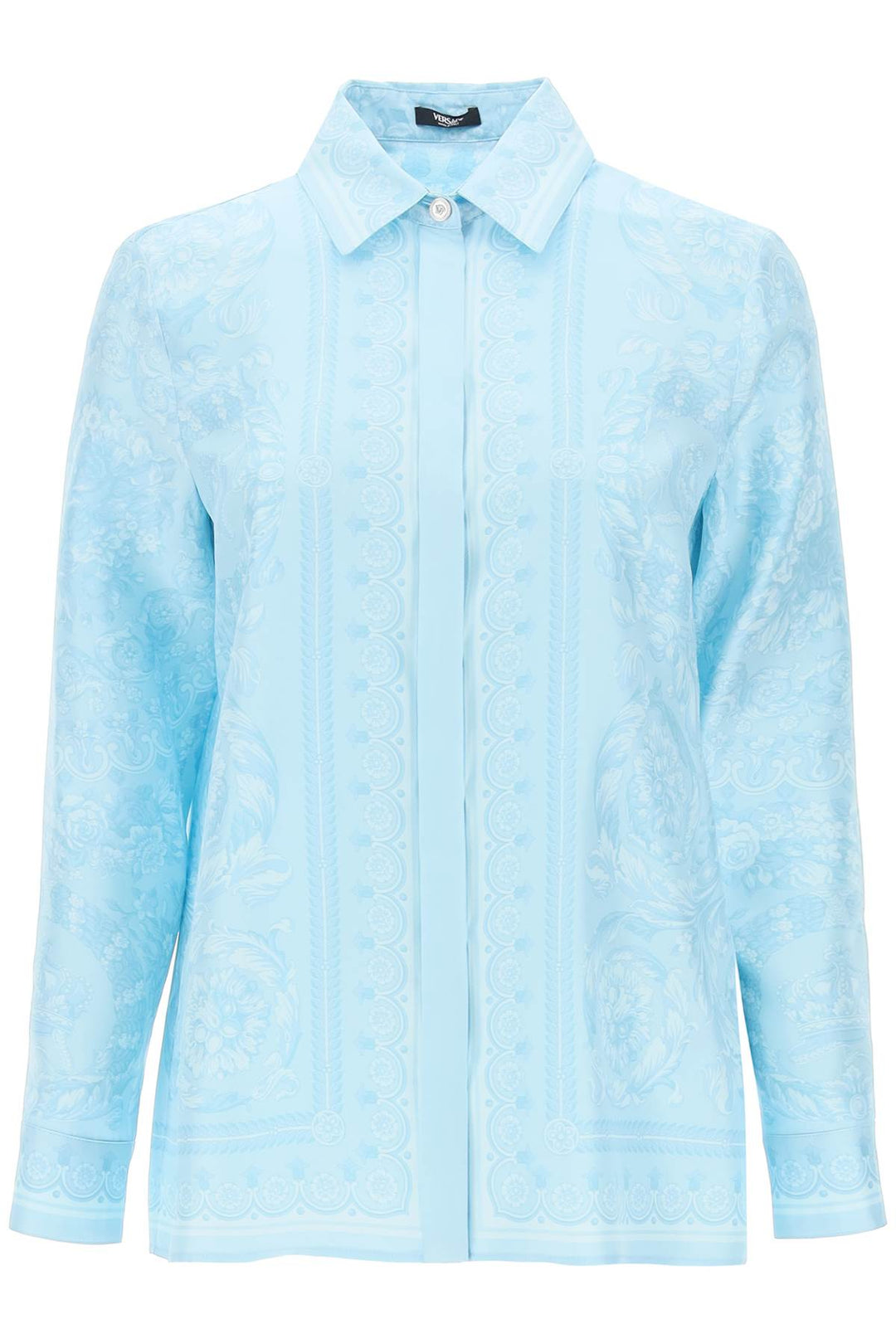 Barocco Shirt In Crepe De Chine - Versace - Women