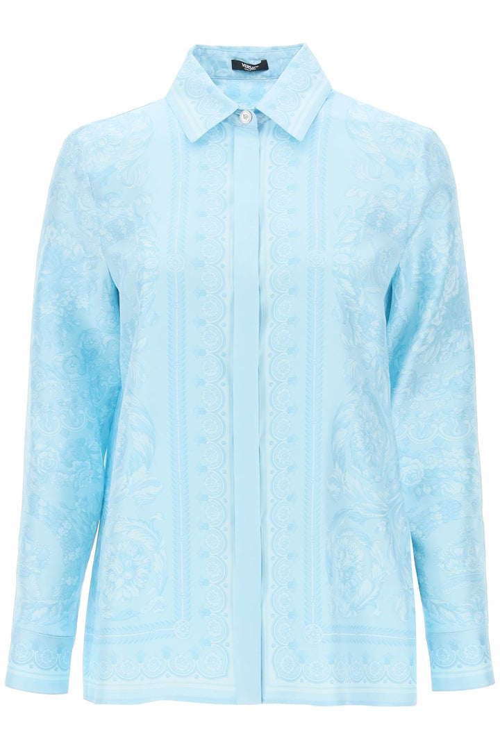 Barocco Shirt In Crepe De Chine - Versace - Women