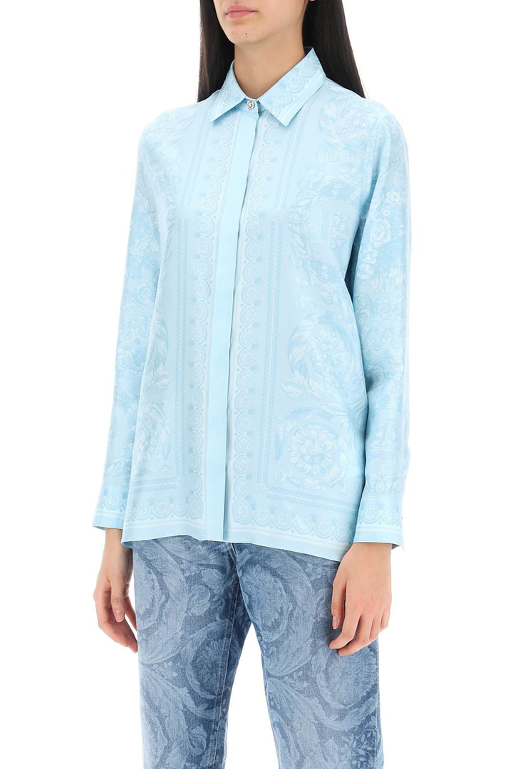 Barocco Shirt In Crepe De Chine - Versace - Women