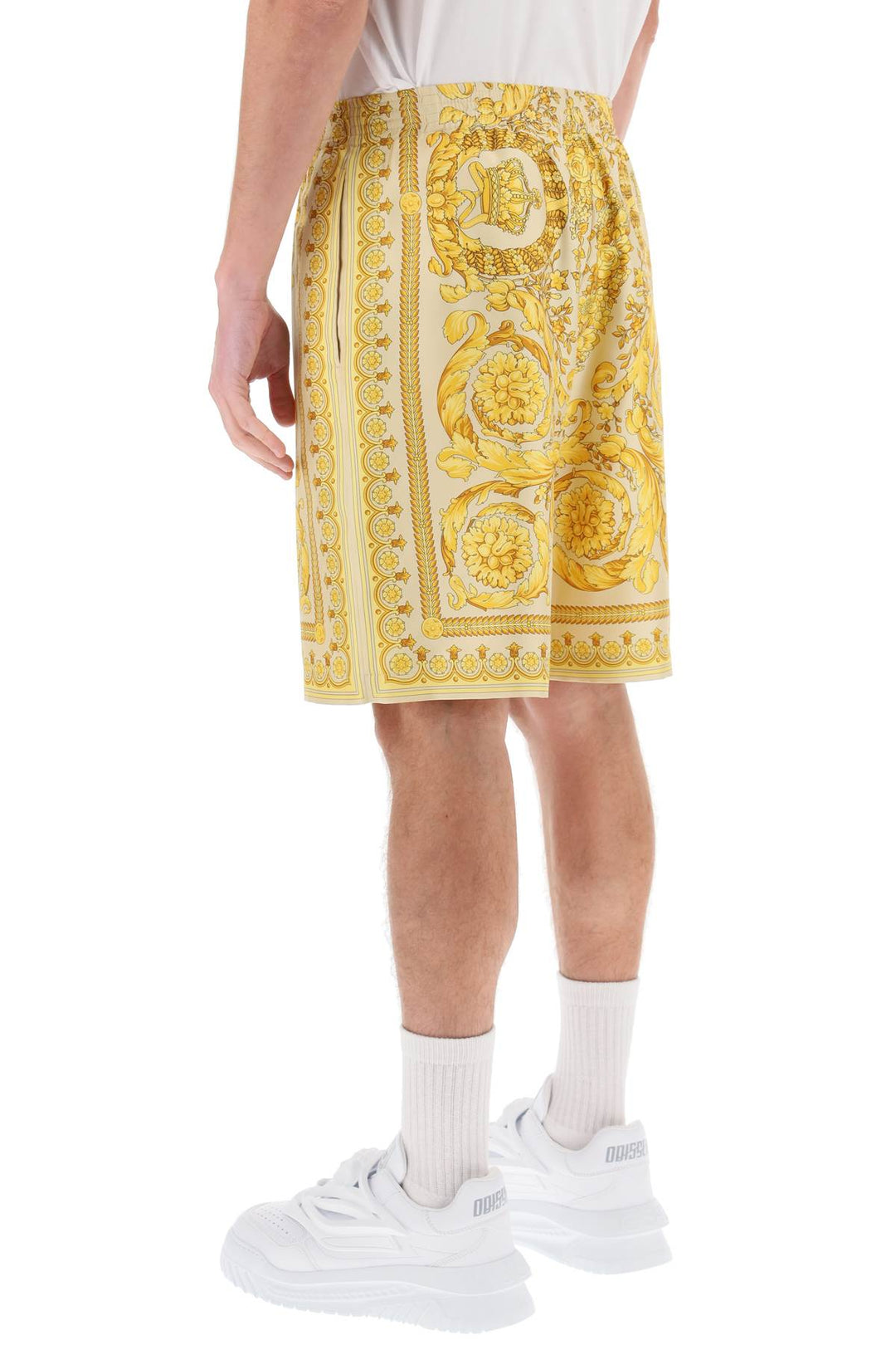 Barocco Silk Shorts - Versace - Men