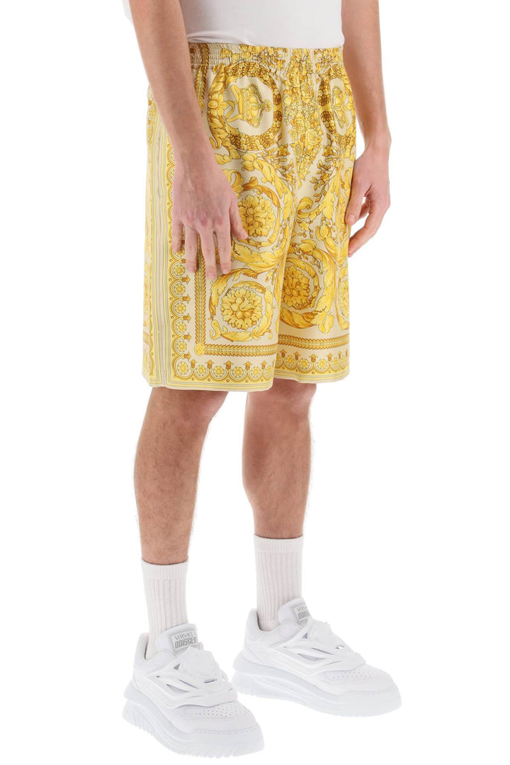 Barocco Silk Shorts - Versace - Men