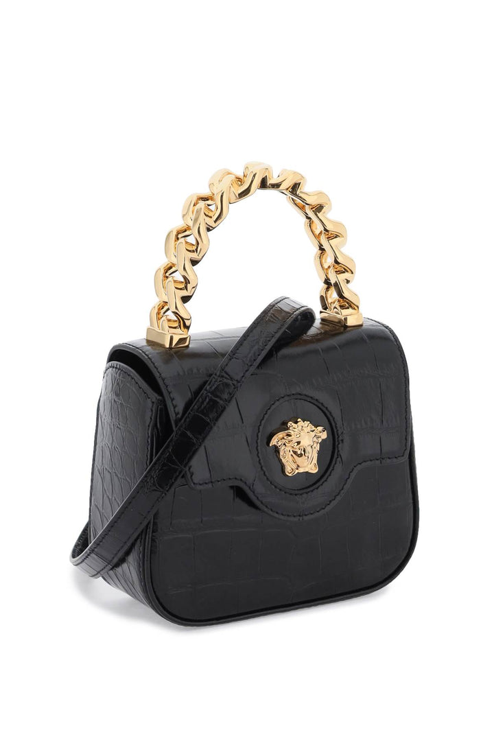 Croco Embossed Leather 'La Medusa' Mini Bag - Versace - Women