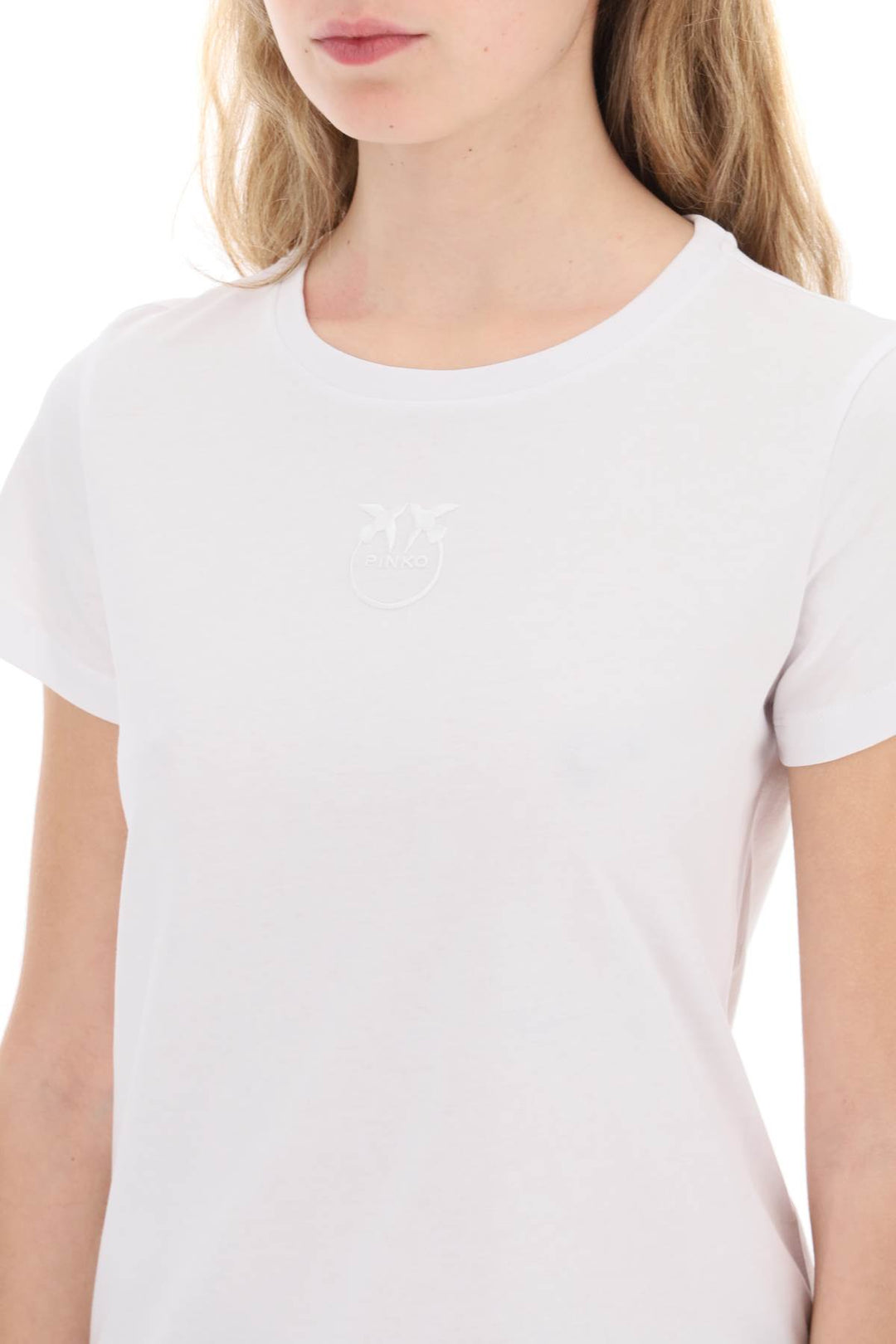 Embroidered Effect Logo T Shirt - Pinko - Women