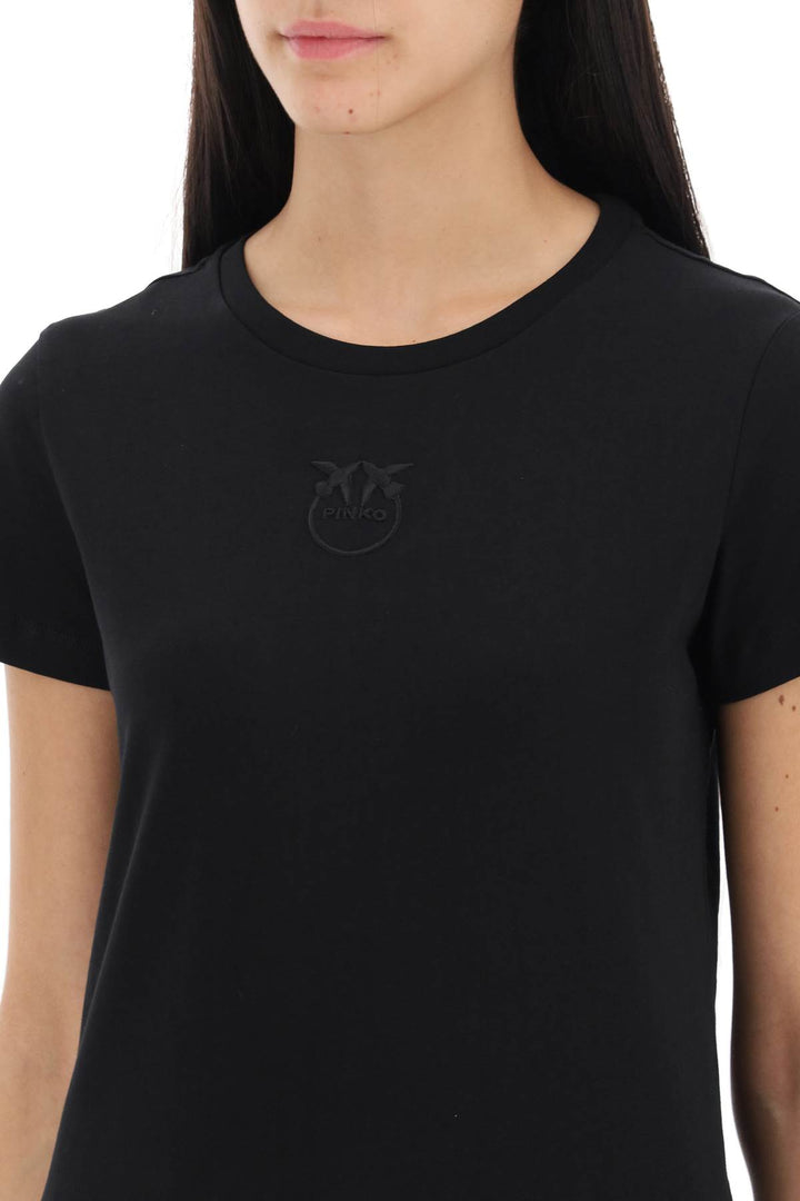 Embroidered Effect Logo T Shirt - Pinko - Women