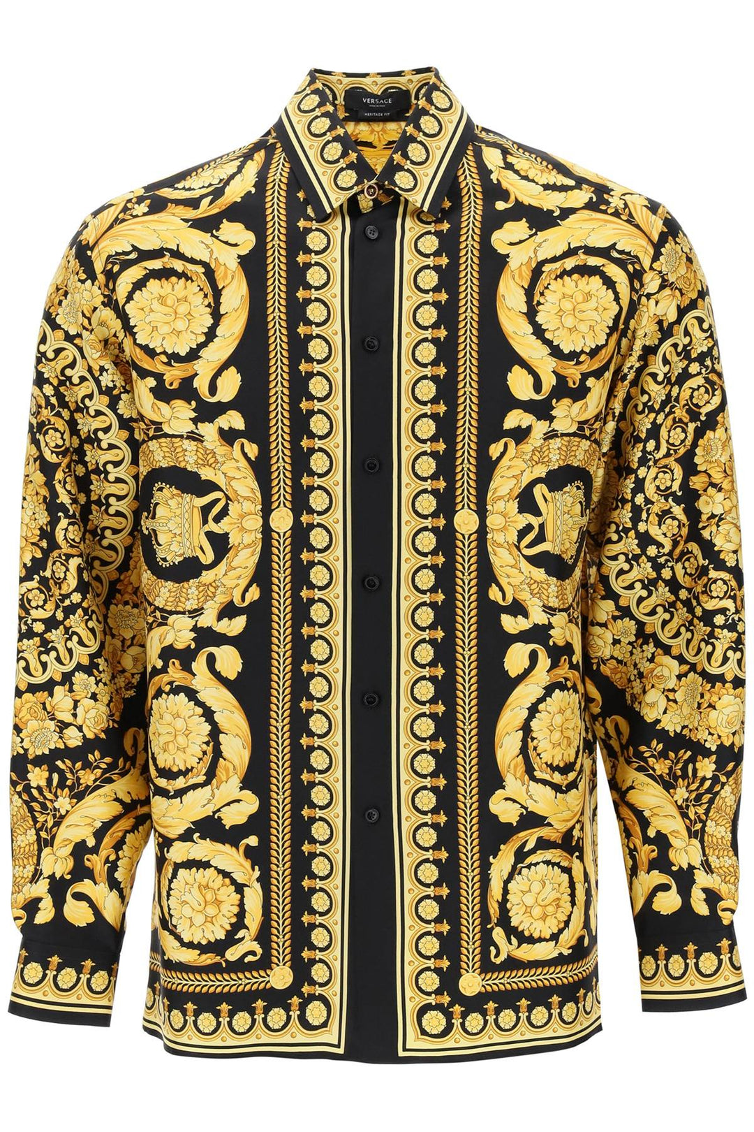 Barocco Print Silk Shirt - Versace - Men