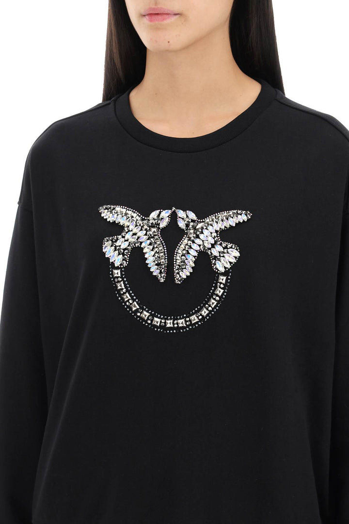 Nelly Sweatshirt With Love Birds Embroidery - Pinko - Women