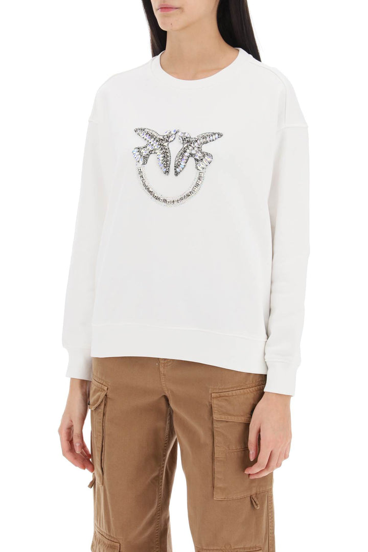 Nelly Sweatshirt With Love Birds Embroidery - Pinko - Women