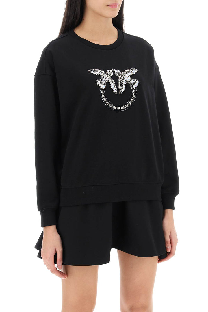 Nelly Sweatshirt With Love Birds Embroidery - Pinko - Women