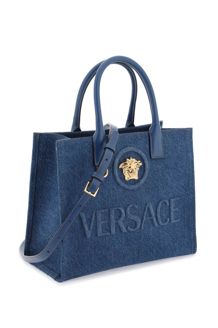 Small Denim La Medusa Tote Bag - Versace - Women