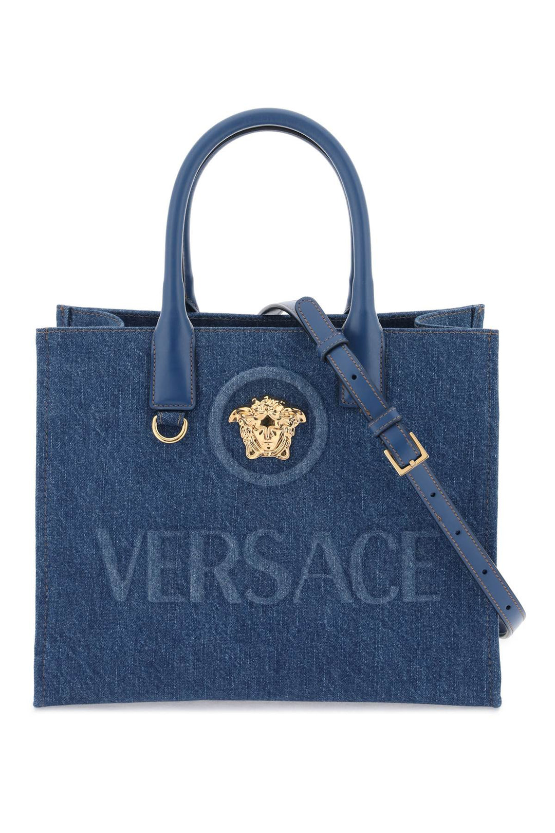 Small Denim La Medusa Tote Bag - Versace - Women