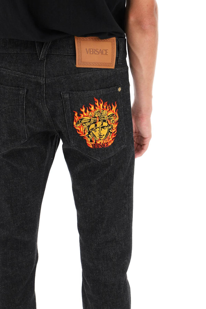 Medusa Flame Jeans - Versace - Men