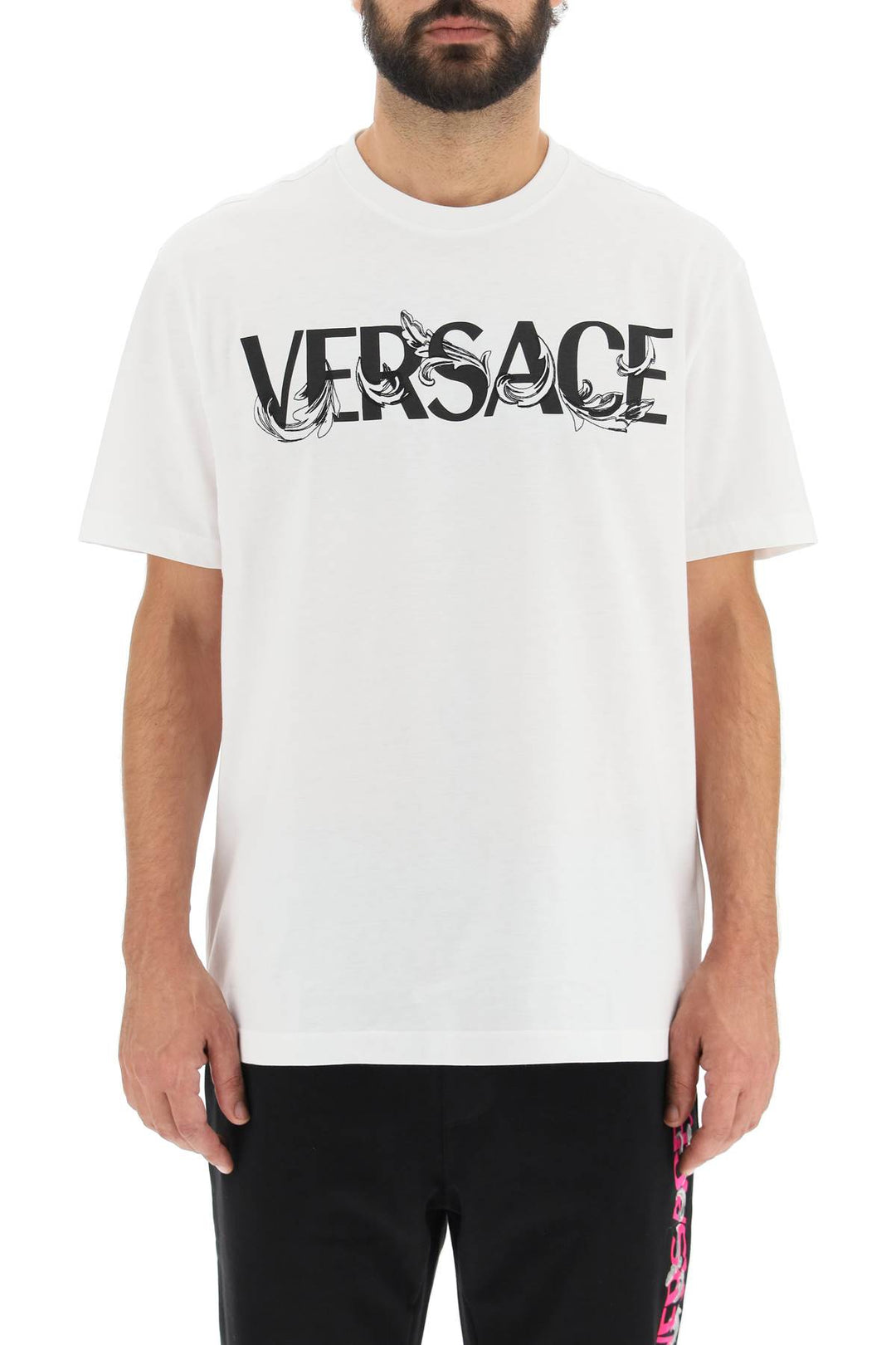 Cotton Logo T Shirt - Versace - Men