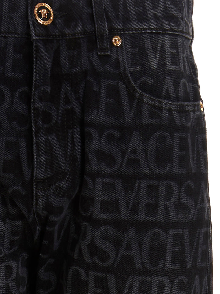 Logo Print Jeans Black