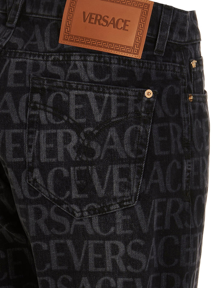 Logo Print Jeans Black