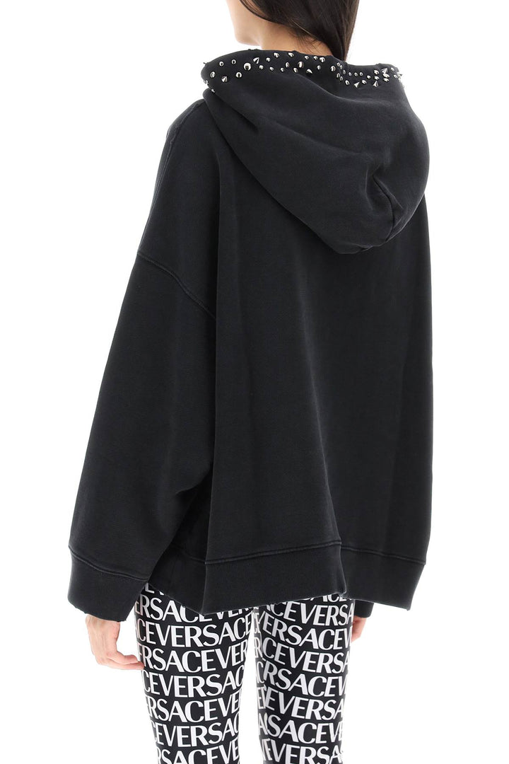 Hoodie With Studs - Versace - Women