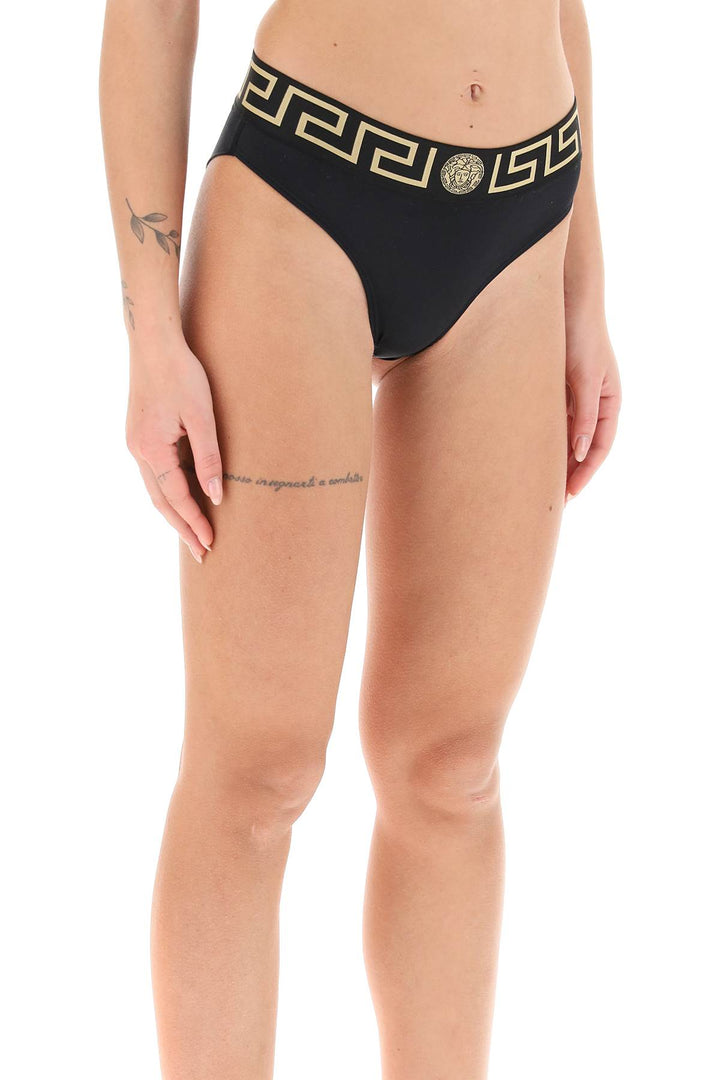 Bikini Bottom With Greca Band - Versace - Women