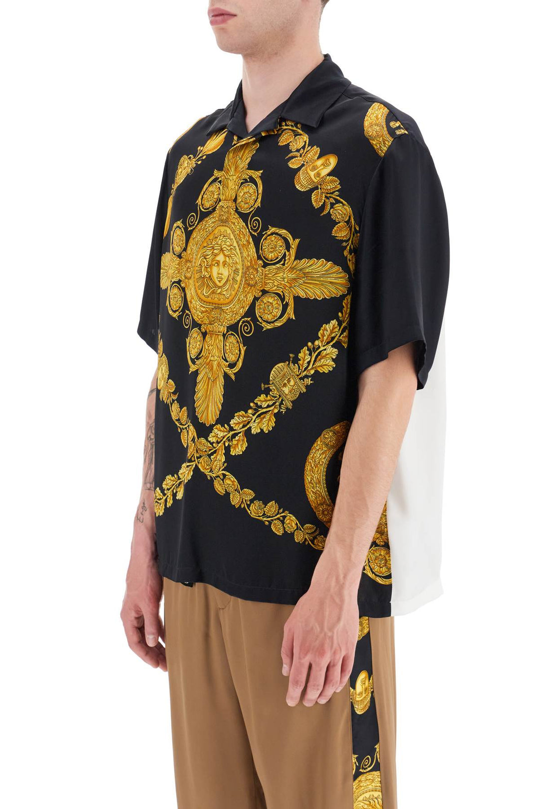 Mascher Baroque Satin Polo Shirt - Versace - Men