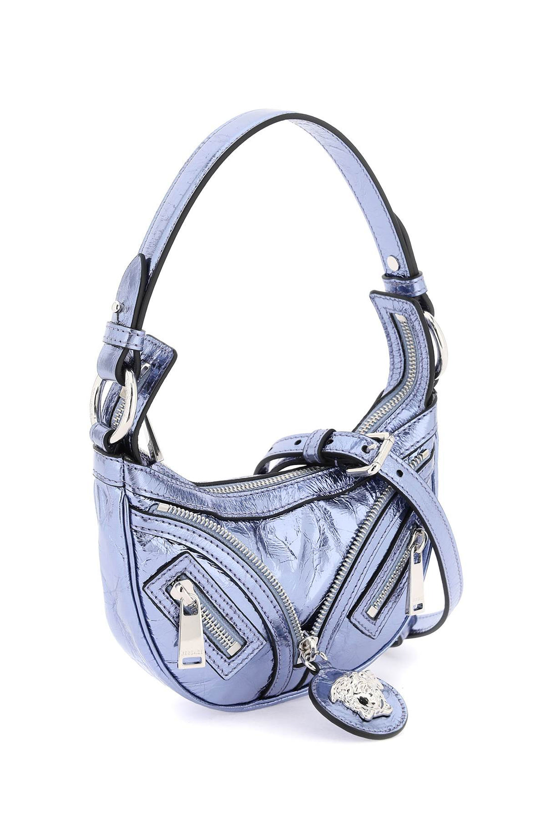 Metallic Leather 'Repeat' Mini Hobo Bag - Versace - Women