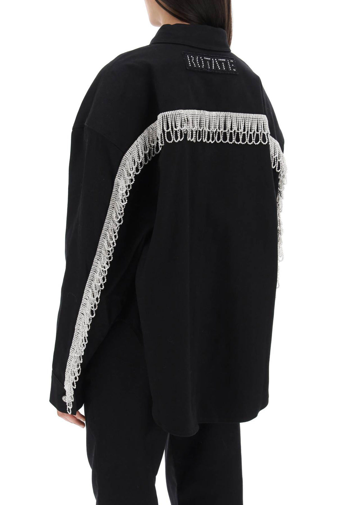 Overshirt With Crystal Fringes - Rotate - Women