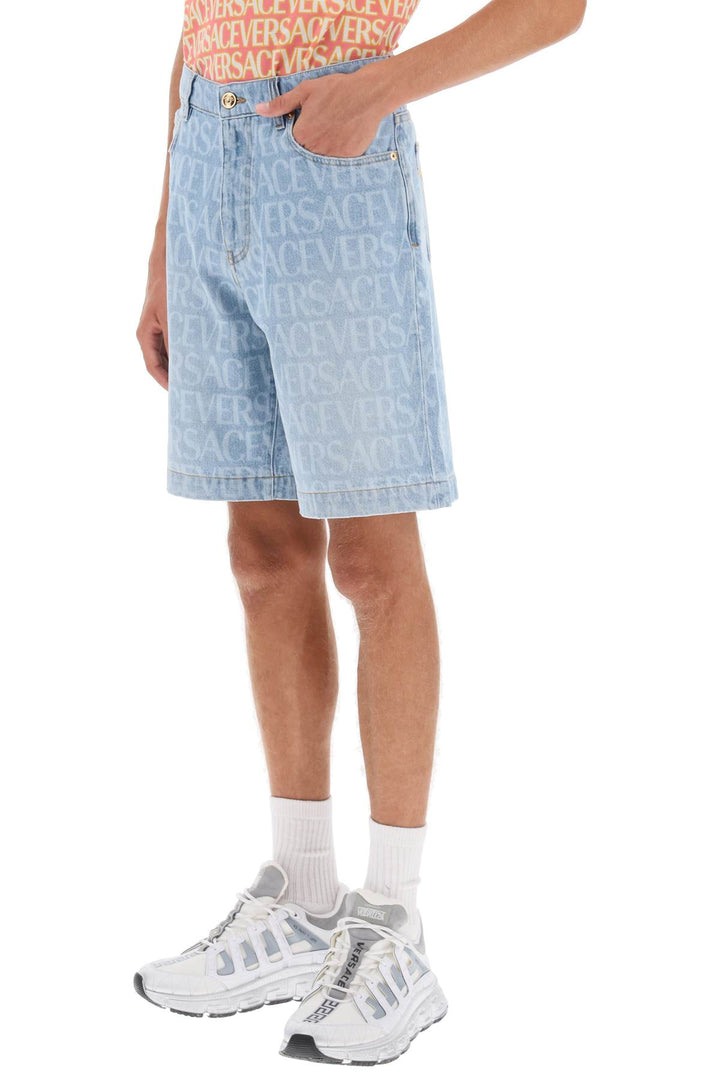 Allover Versace Denim Shorts - Versace - Men