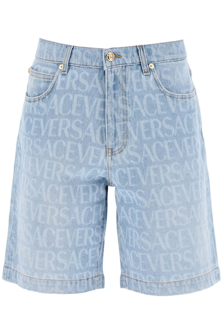 Allover Versace Denim Shorts - Versace - Men