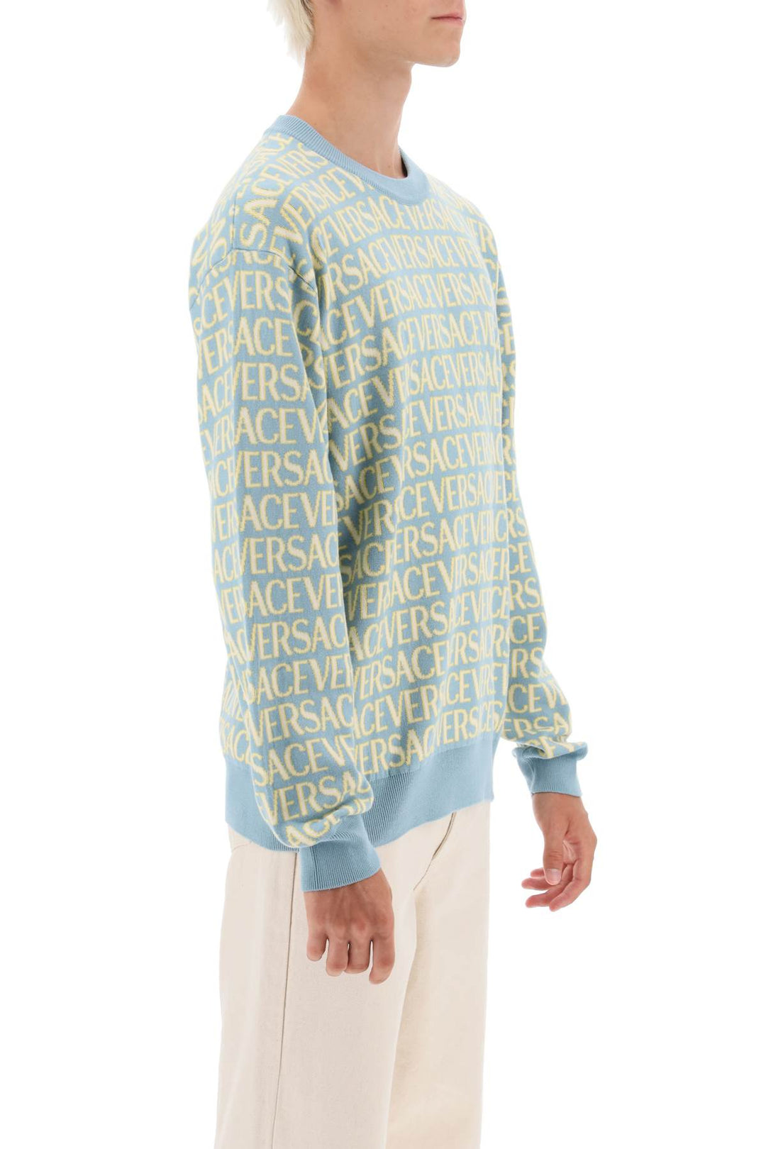 Monogram Cotton Sweater - Versace - Men