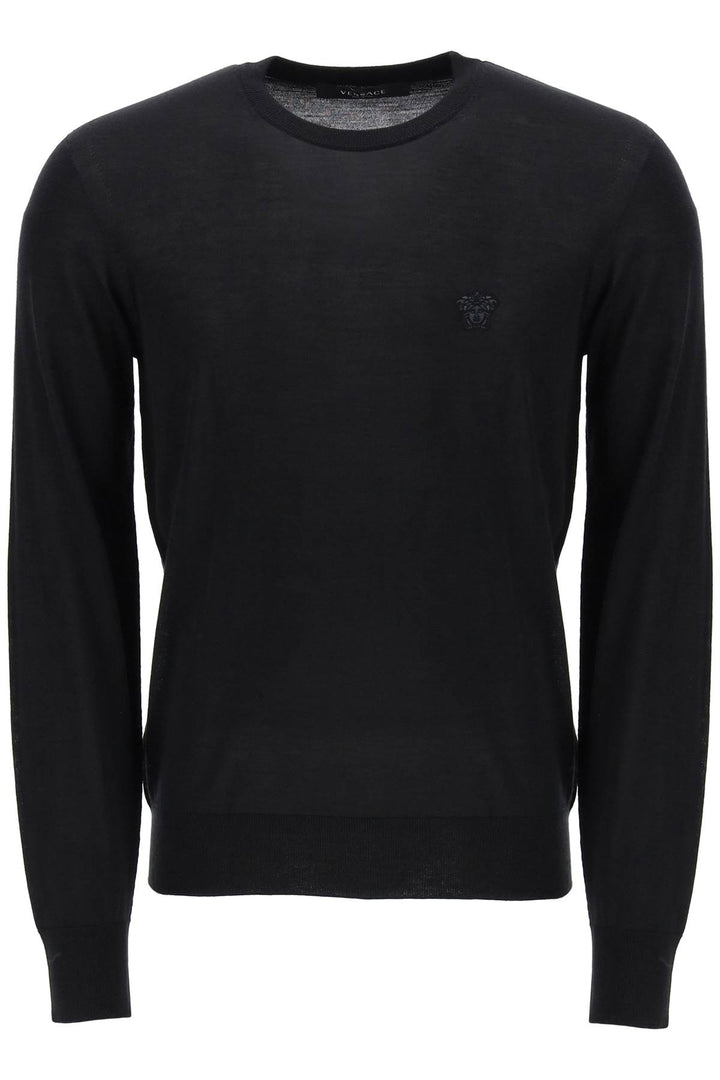 Pullover With Medusa Embroidery - Versace - Men