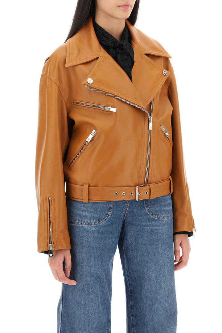 Biker Jacket In Leather - Versace - Women