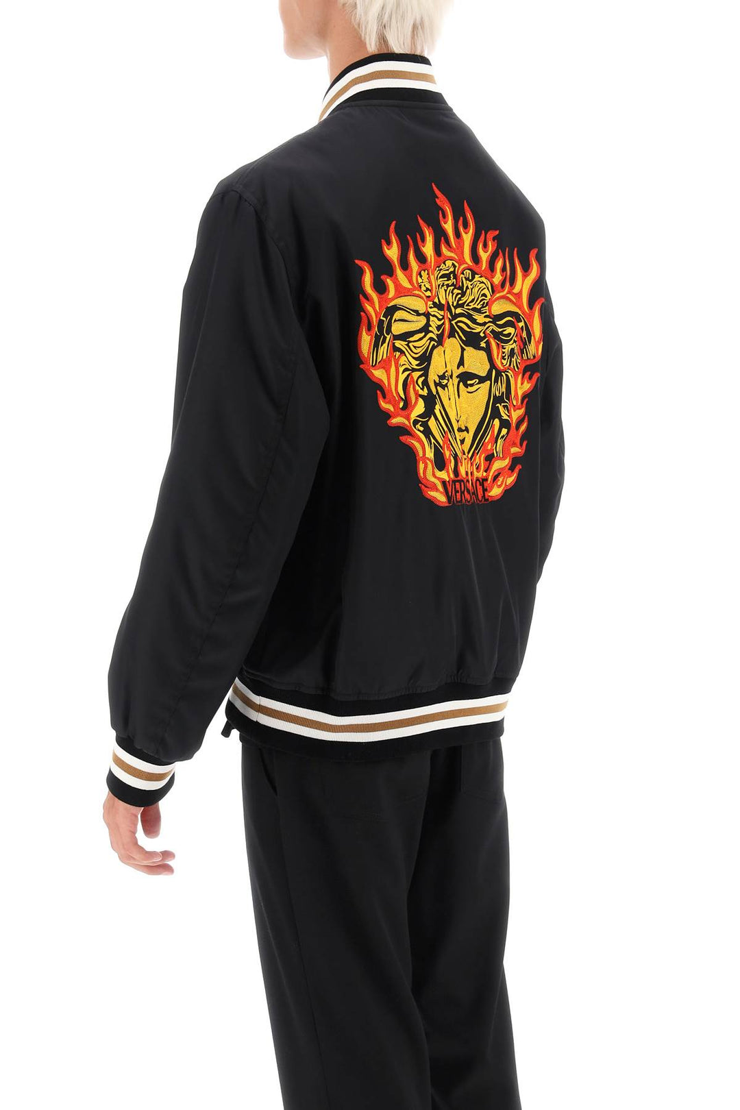 Medusa Flame Nylon Bomber Jacket - Versace - Men