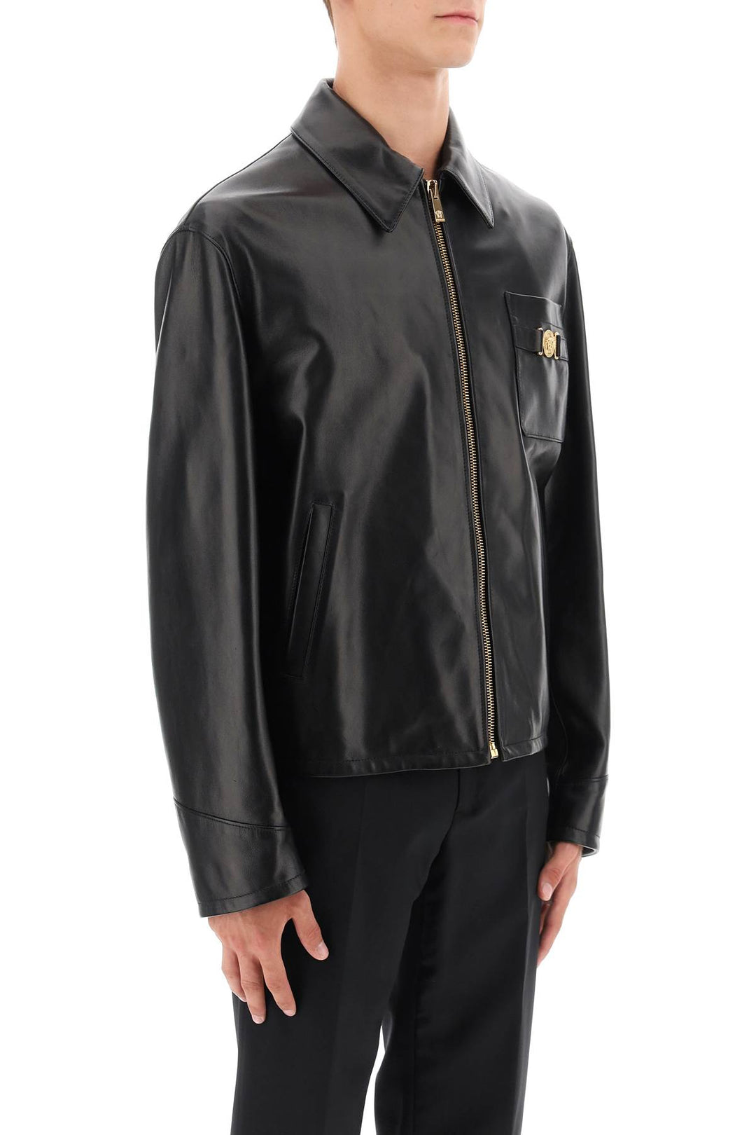 Leather Blouse Jacket - Versace - Men