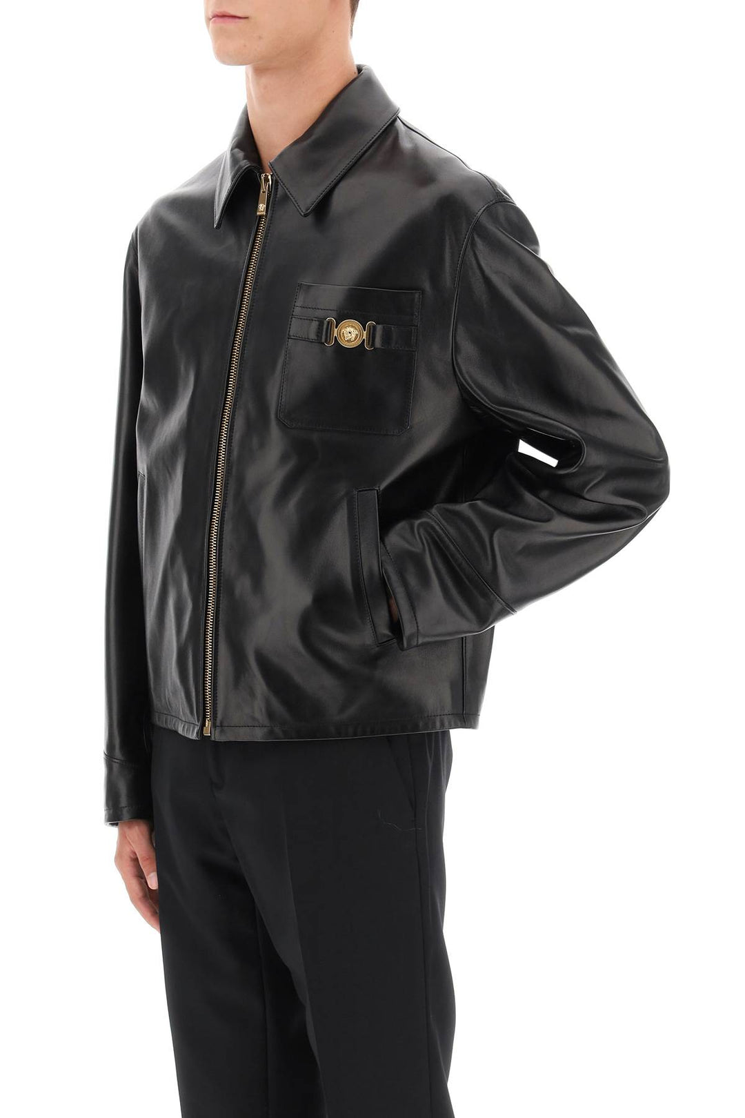 Leather Blouse Jacket - Versace - Men