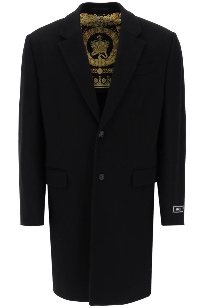 Barocco Single Breasted Coat - Versace - Men