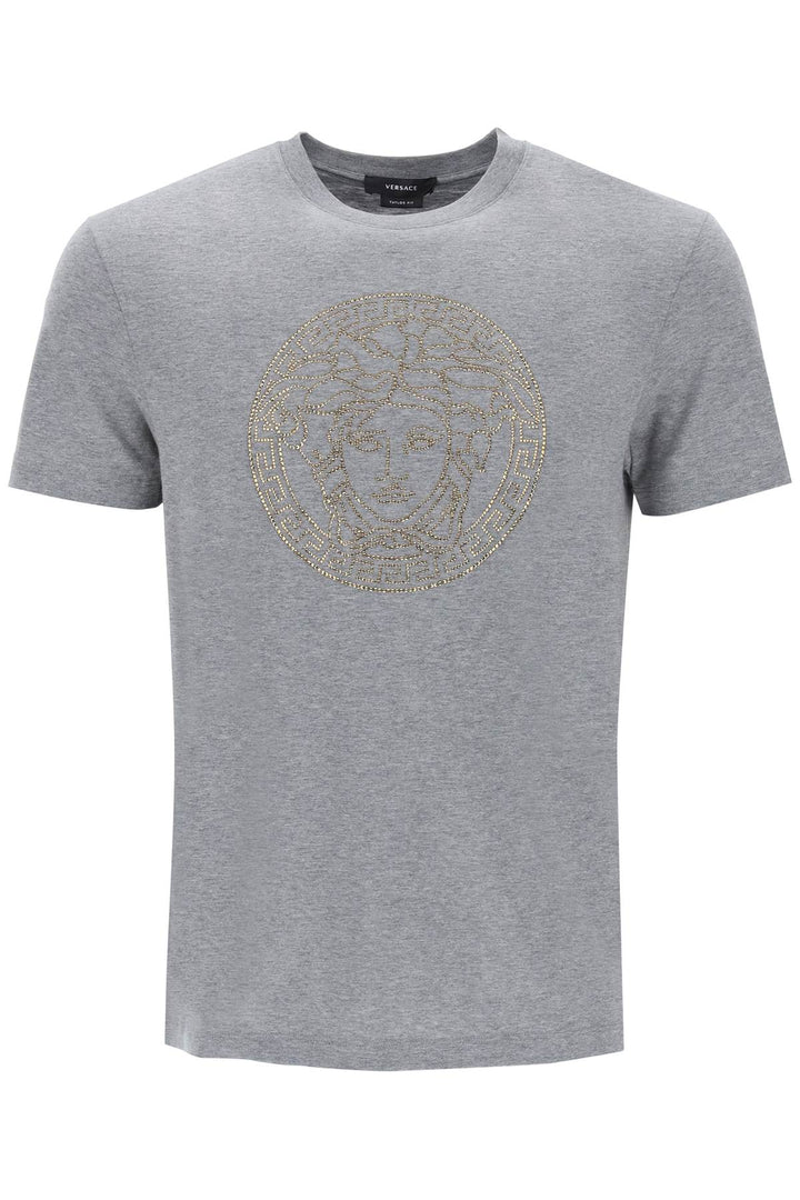 Rhinestones Medusa T Shirt - Versace - Men