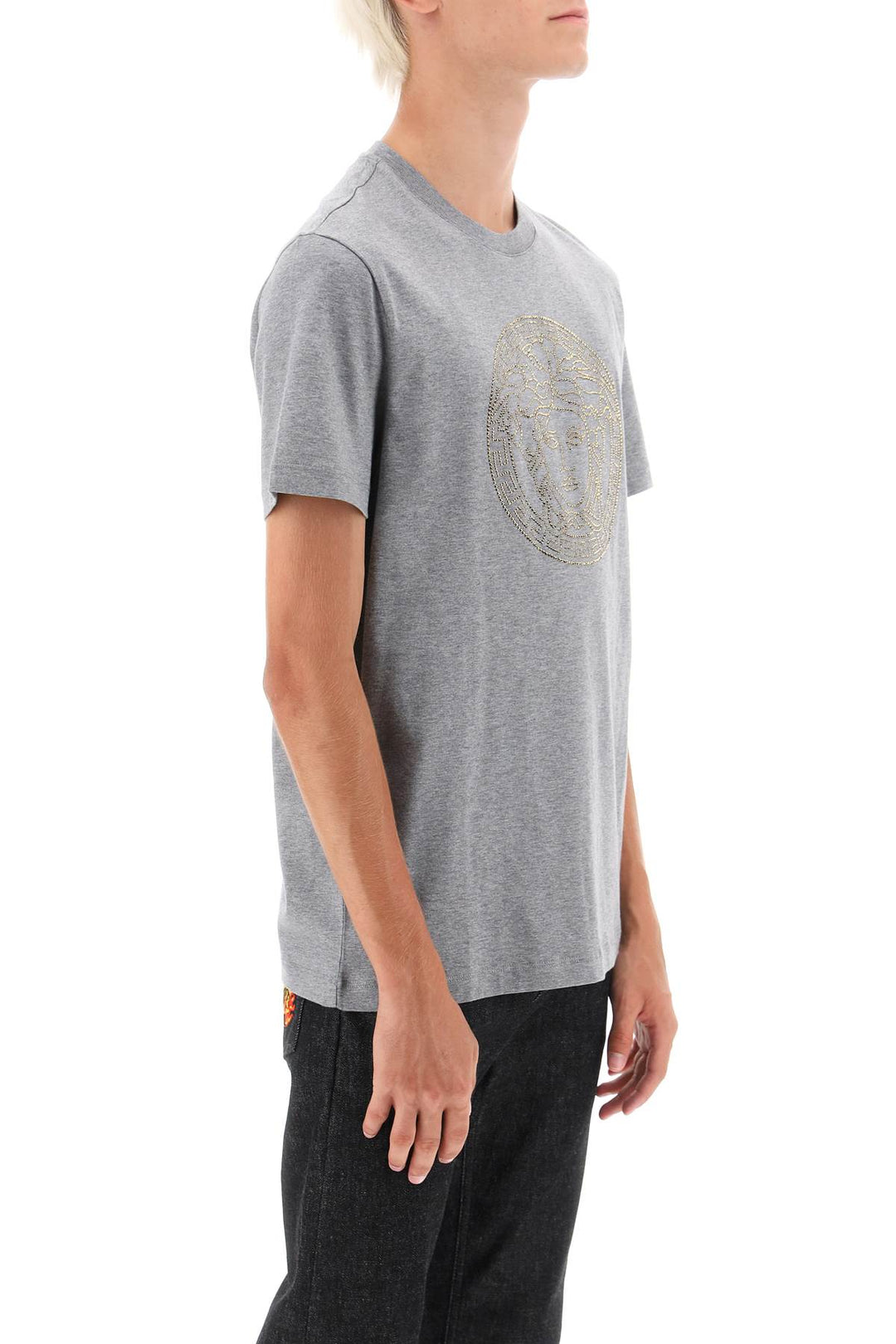 Rhinestones Medusa T Shirt - Versace - Men