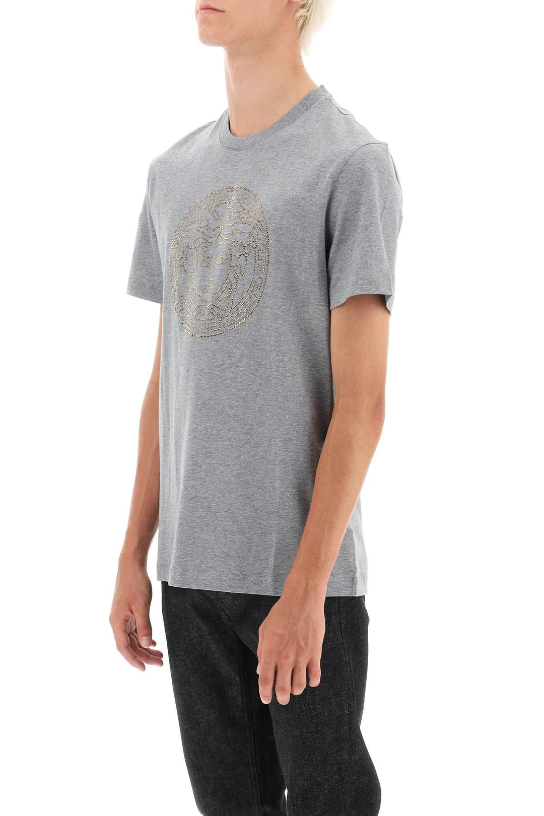 Rhinestones Medusa T Shirt - Versace - Men