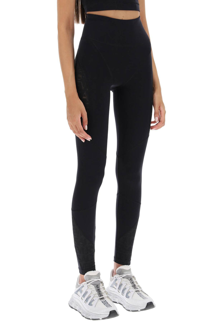 Sports Leggings With Lettering - Versace - Women