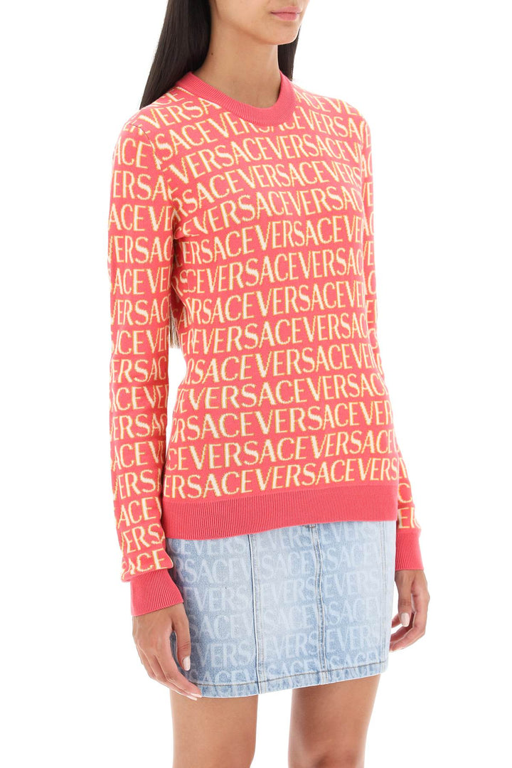 'Versace Allover' Crew Neck Sweater - Versace - Women