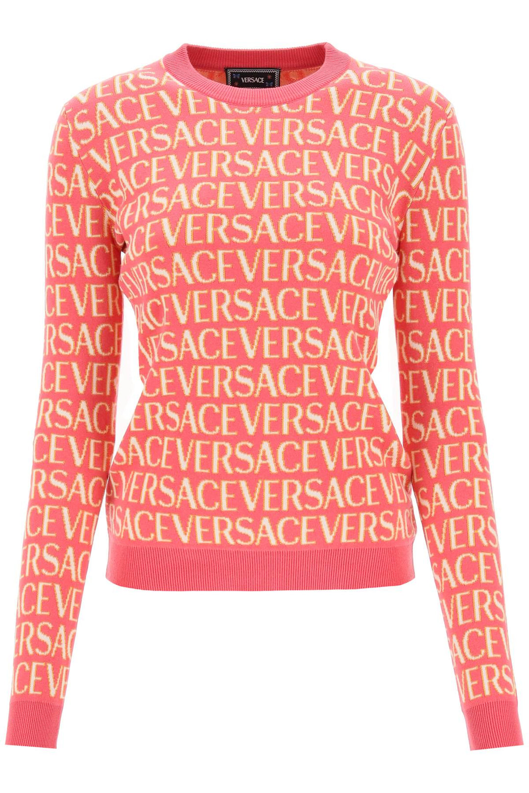 'Versace Allover' Crew Neck Sweater - Versace - Women