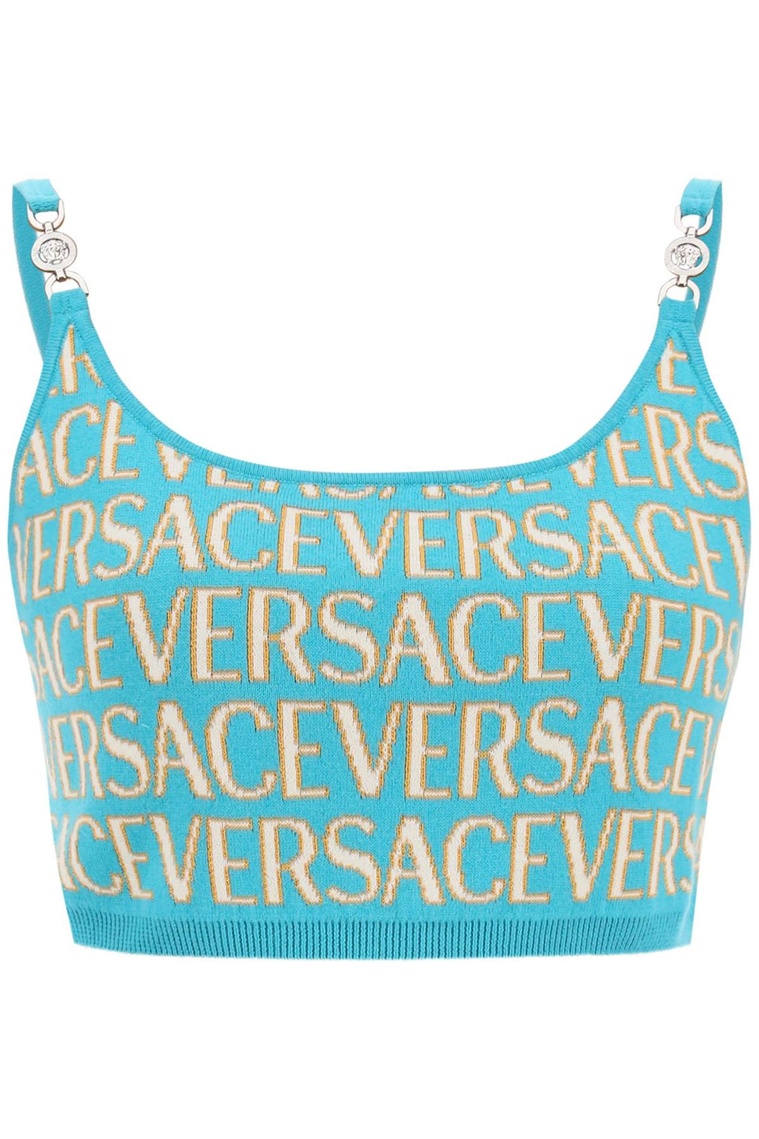 Monogram Knit Crop Top - Versace - Women