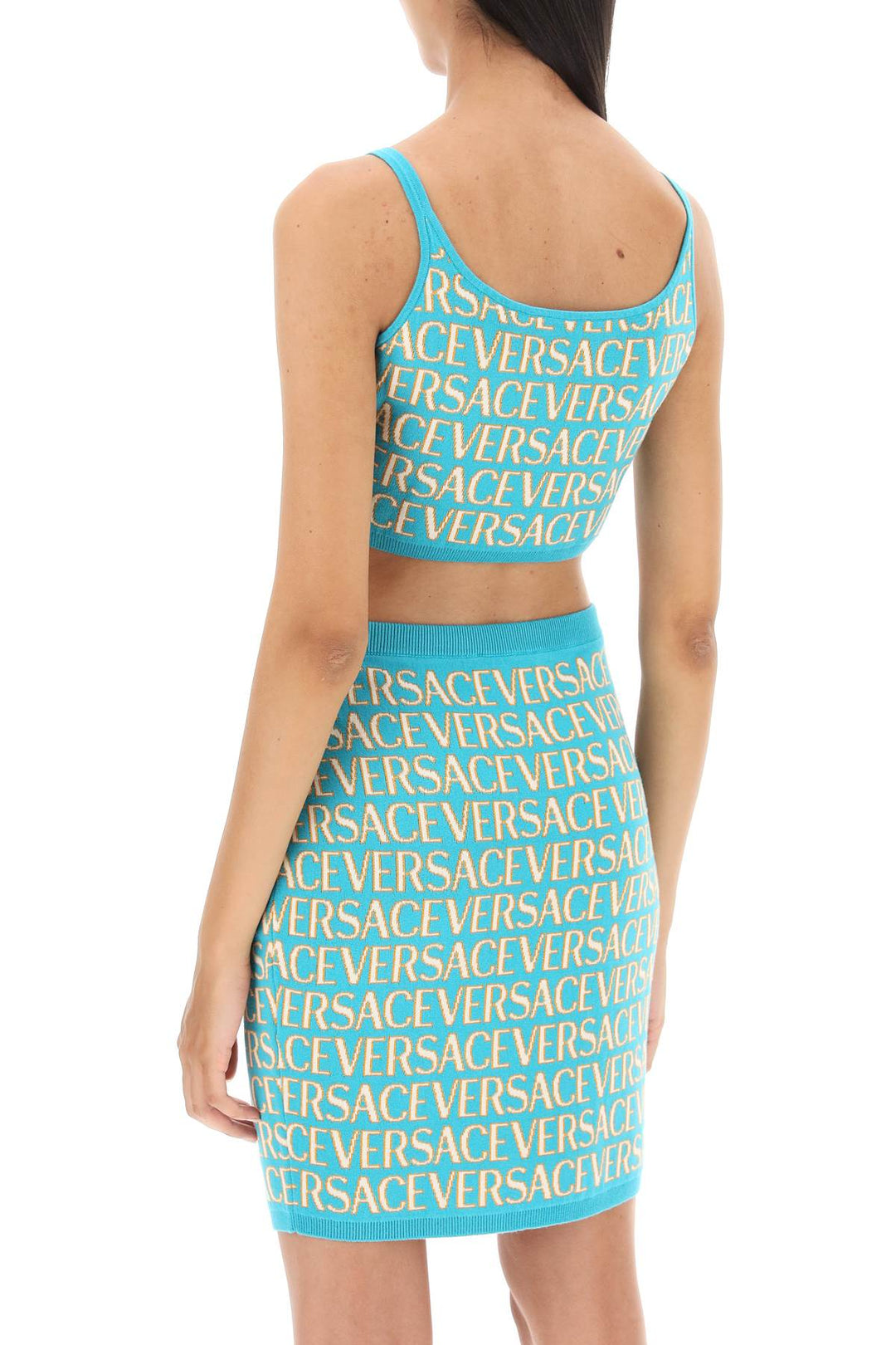 Monogram Knit Crop Top - Versace - Women