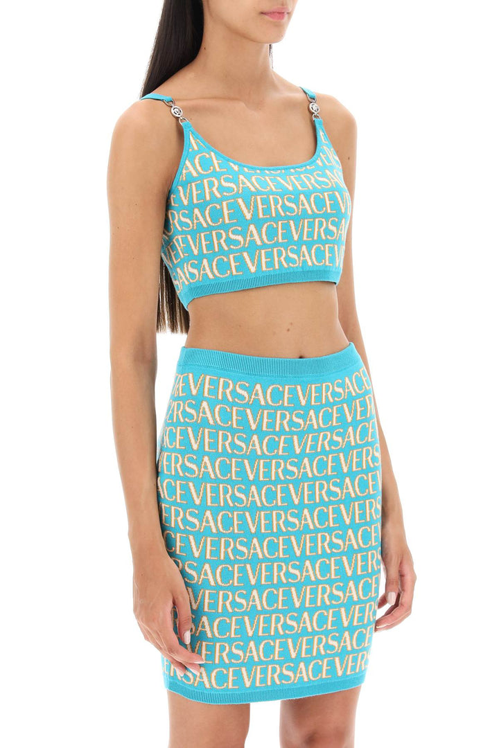 Monogram Knit Crop Top - Versace - Women