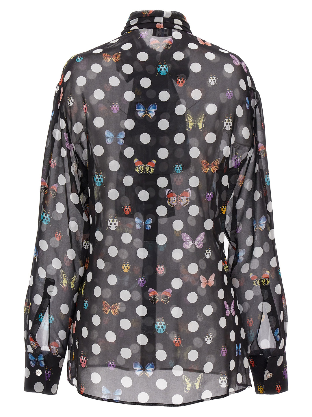 Heritage Butterflies & Ladybugs Polka Dot Shirt, Blouse Black