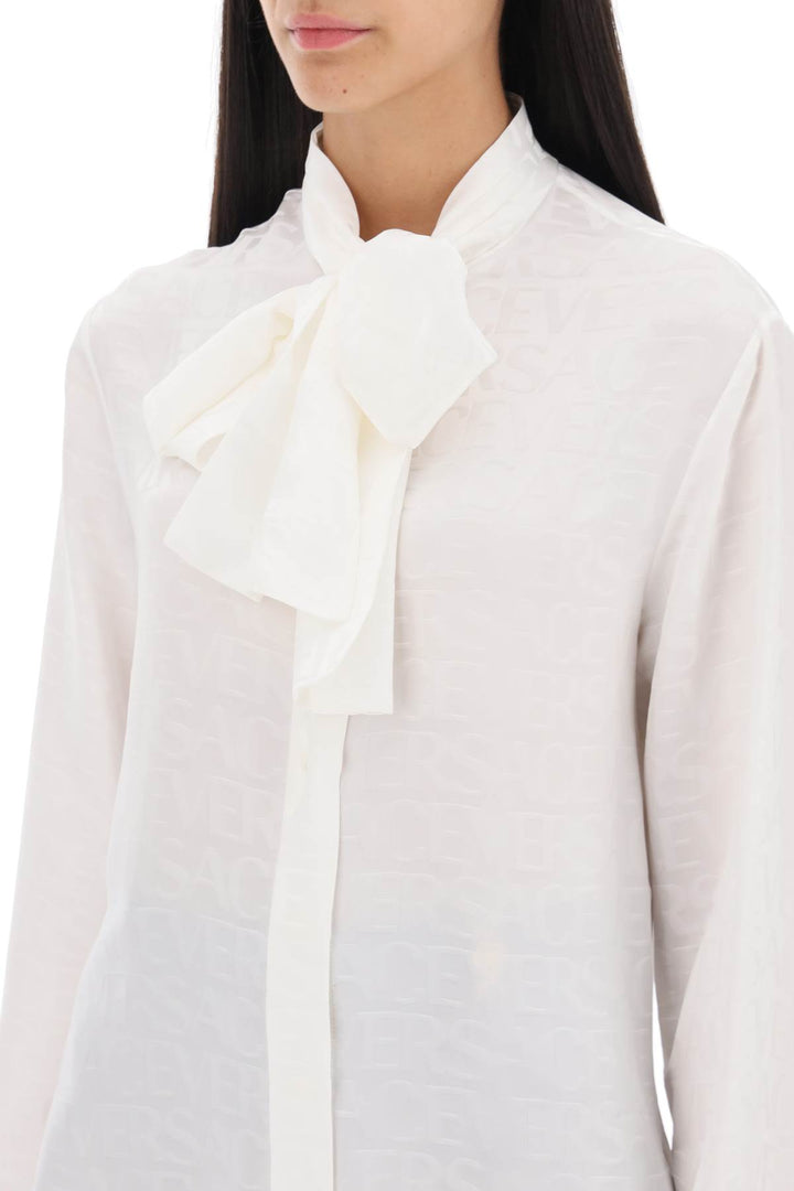 'Versace Allover' Lavallière Shirt - Versace - Women