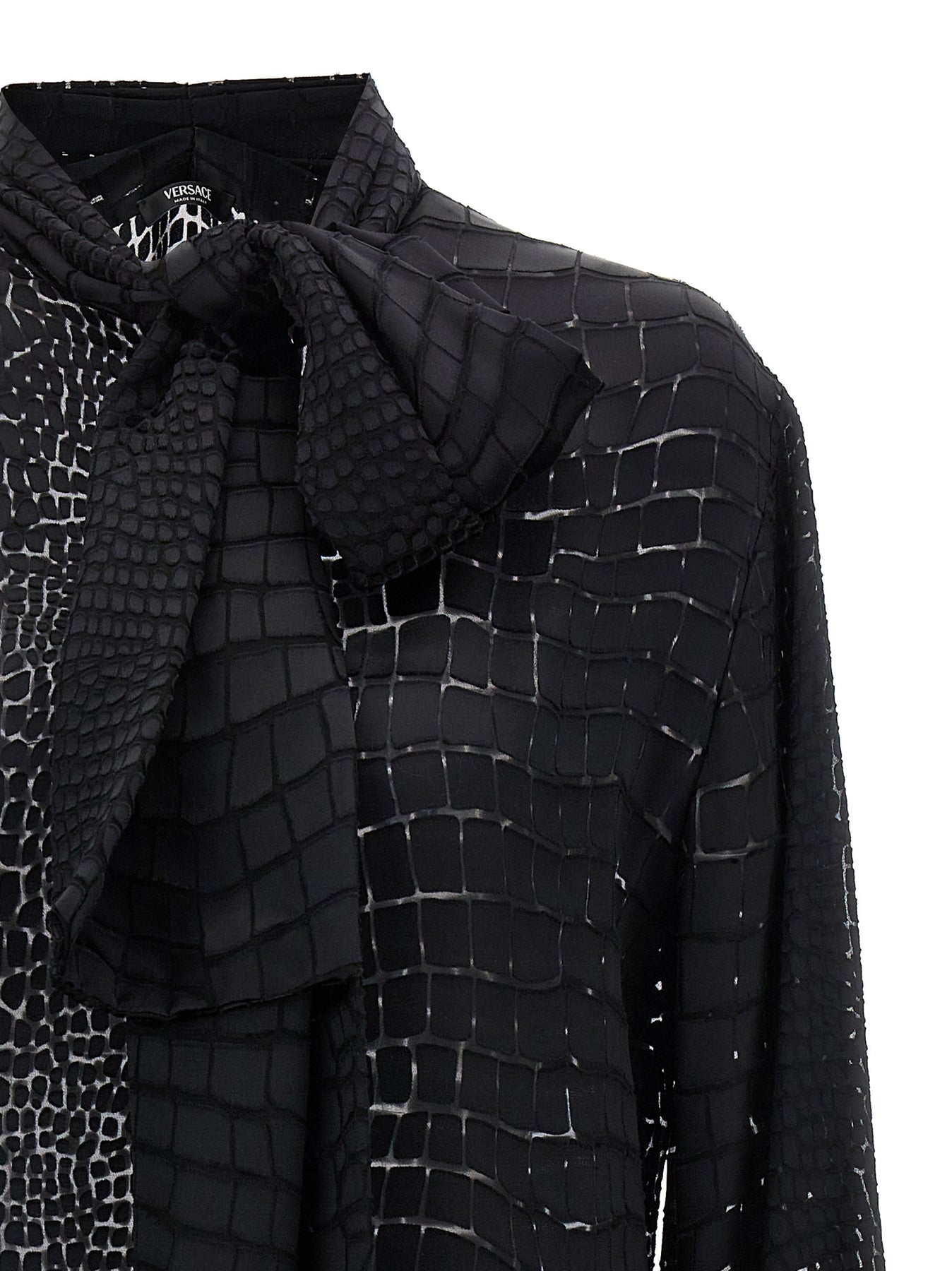 Shop Versace Crocodile Shirt, Blouse Black