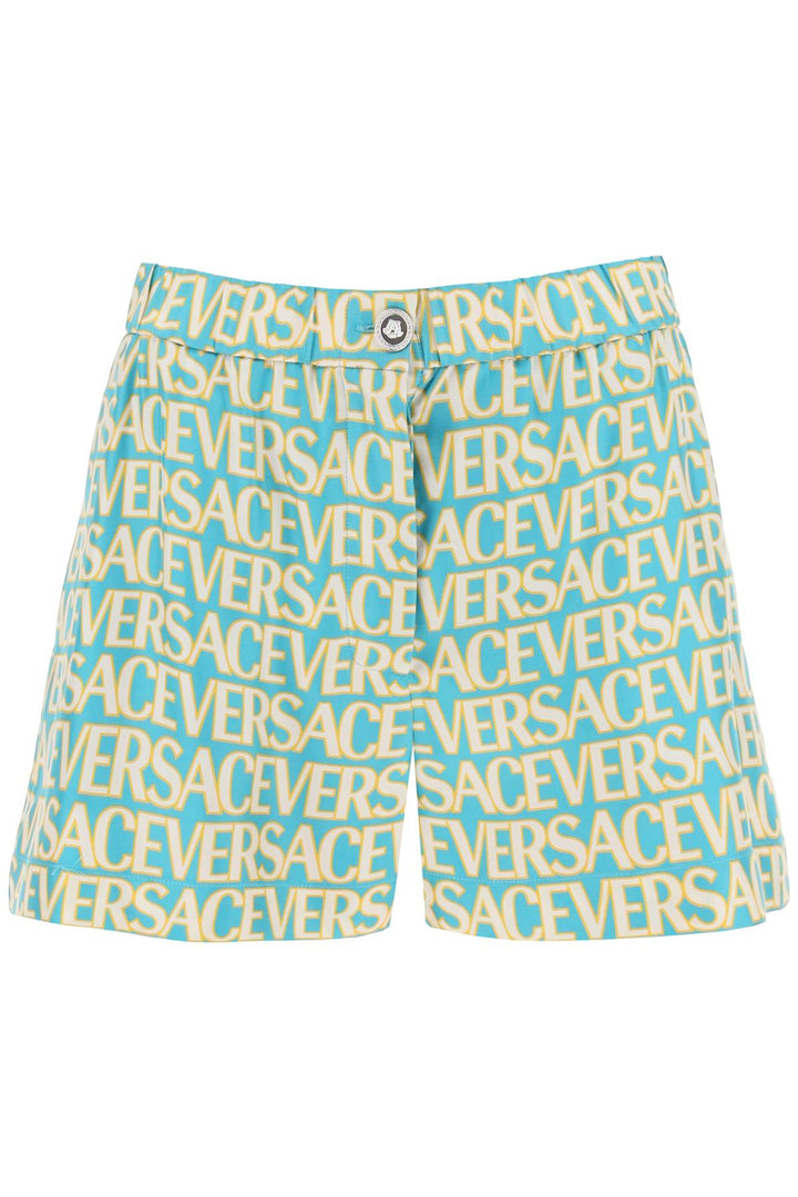 Monogram Print Silk Shorts - Versace - Women