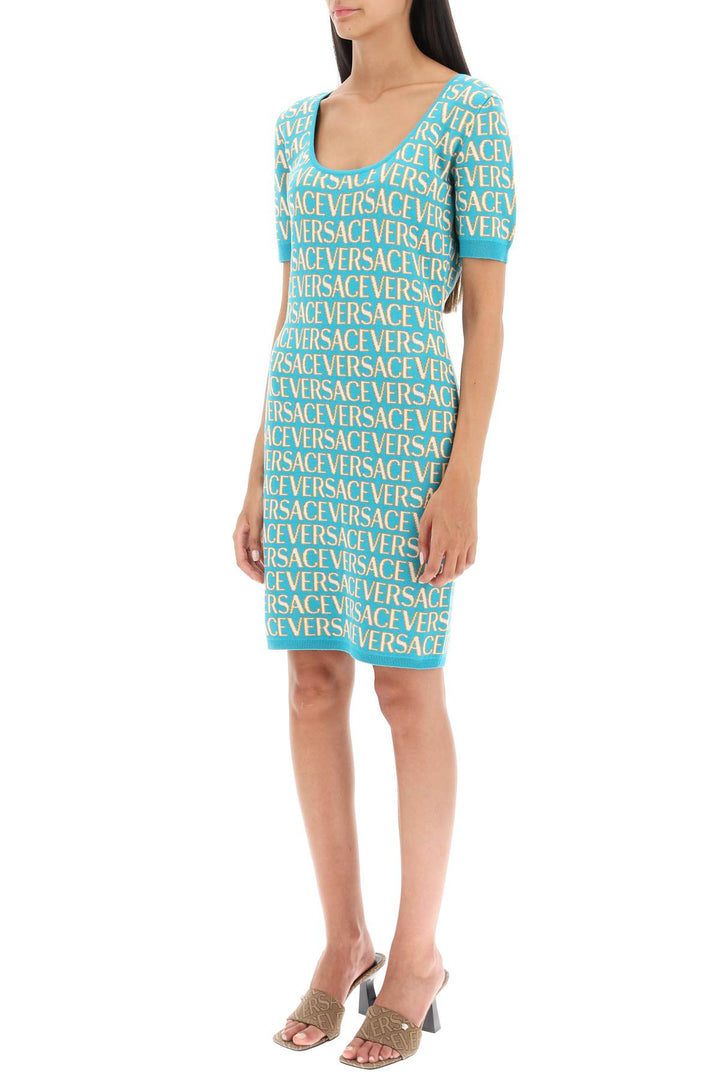 Monogram Knit Mini Dress - Versace - Women