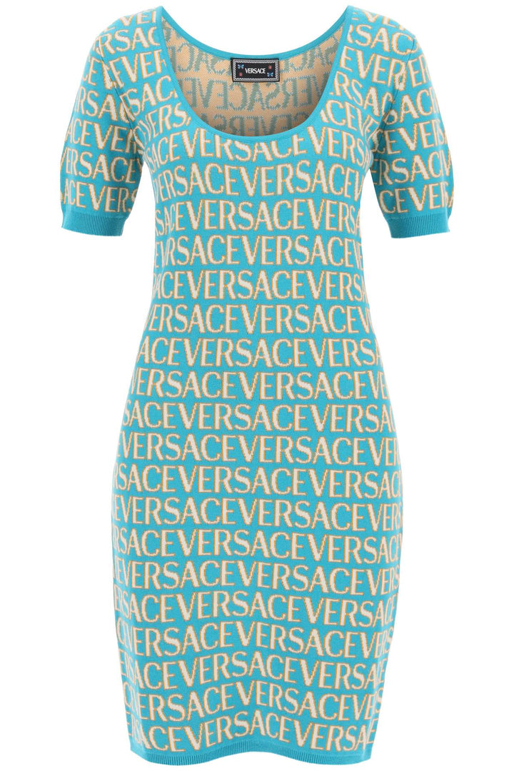 Monogram Knit Mini Dress - Versace - Women