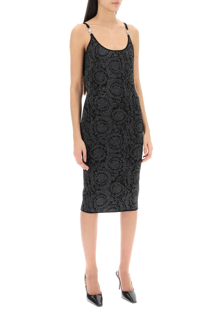 Barocco Midi Dress In Lurex Knit - Versace - Women